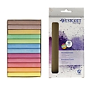 Craie pour tableau noir Westcott, multicolore, peu poussiéreuse, facilement effaçable, 12 x 84 mm, 12 pièces