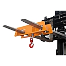 Crochet de levage LH 2, capacité de charge 1500 kg, orange laqué