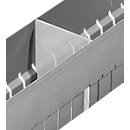 Cross divider for drawer partitioning, W 59 mm, can be used in combination with SSI Schäfer longitudinal channel with W 59 mm, plastic, transparent