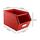 Cubo de almacenamiento abierto Schäfer Shop Select, con barra de transporte, L 377 x An 211 x Al 201 mm, 11,5 l, 60 kg, acero, RAL 3000 (rojo fuego)