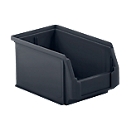 Cubo de almacenamiento de frente abierto SSI Schäfer LF 221, plástico reciclado, L 234 x A 150 x H 122 mm, 2,7 l, gris hierro, 25 piezas