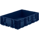 Cubo para apilar piezas pequeñas R-KLTR-KLT 6415, polipropileno, ancho 600 x fondo 400 x alto 148 mm, hasta 20 kg, azul zafiro