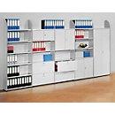 Dante® office shelving, shelving unit, H 2250 x W 800 mm, without back panel, light grey
