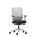 Dauphin Bürostuhl to-sync work mesh pro white, mit Armlehnen, Synchronmechanik, Flachsitz, Netzrücken, weiß/schwarz