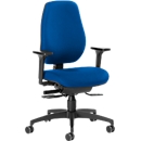 Dauphin bureaustoel SHAPE 28185, synchroonmechanisme, met armleuningen, hoge rugleuning, blauw
