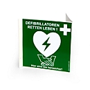Defibrillator Standort-Winkelschild, B 450 x H 200 mm, fluoreszierend