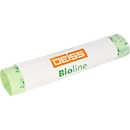 DEISS Bioline Sacs poubelle bio, film bio Ecovio, naturel, L 500+450 x H 1350, 120 litres, 100 pièces