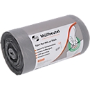 Deiss FIRST PLUS Müllbeutel, mit Tragegriff, LDPE, 14 µm, grau, B 630 x H 850 mm, 80 Liter, 300 Stück