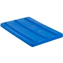 Deksel voor rechthoekige container, kunststof, 135 l, blauw