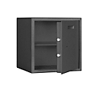 Deposit safe F 2, volume 42 l, door hinge right, double-bit lock with 2 keys, 2 shelves, incl. anchoring material, W 380 x D 350 x H 380 mm, graphite grey RAL 7024