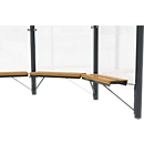 Design zitbank WSM f. Achthoekig paviljoen Paris, L 1000 mm, grenenhout, gepoedercoat staal, antracietgrijs