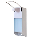 Desinfektionsspender D+ SMART Fill, mit Armhebel, Wand-/Säulenmontage, inkl. 1000 ml Leerflasche, Aluminium & Edelstahl