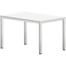 Desk BEXXSTAR, square tube base, rectangular, W 1200 x D 800 x H 740 mm, white