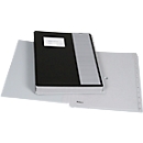 Desk folder Biella Pronto, for DIN A4, numeric 1-12, L 330 x W 280 x H 32 mm, vinyl, black