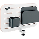 Desk organizer LEITZ Ergo Pegboard, for Ergo desks, 3-part design, incl. clamp holder, W 420 x H 250 mm, MDF, black and white