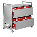 Desserte mobile pour dossiers suspendus Artline, 2 étages avec double rangée, avec plateau, sans dossiers suspendus