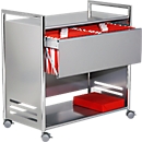 Desserte mobile pour dossiers suspendus Artline, double rangée, avec plateau, sans dossiers suspendus