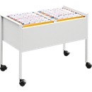 Desserte mobile pour dossiers suspendus Mappenboy DURABLE, double rangée, argent, sans dossiers suspendus