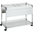 Desserte mobile pour dossiers suspendus System 100 Multi DURABLE, double rangée, gris, sans dossiers suspendus