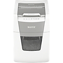 Destructeur de documents Leitz IQ Autofeed Small Office 100 P4, entièrement automatique, coupe croisée 4 x 30 mm, 34 l, capacité de coupe 100 feuilles, blanc