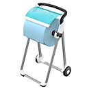 Dévidoir + 1 rouleau, gratuit, turquoise/blanc