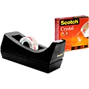Dévidoir de bureau lesté Scotch C38, avec 1 ruban adhésif Crystal 19 mm x 10 m,