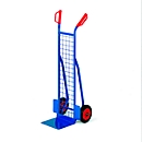Diable en acier avec dos grillagé Rollcart - pneus en caoutchouc plein - capacité de charge 200 kg