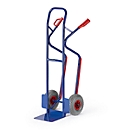 Diable en tubes d’acier pour caisses, capacité de charge 250 kg, pneumatiques gonflables