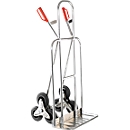 Diable pour escaliers - aluminium - roues en étoile - pneus en caoutchouc plein - capacité de charge 150 kg - bavette extra large