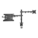 DIGITUS - Befestigungskit (Klammer, Notebook-Ablage, Monitorarm, VESA-Schnellverschlussplatte) - für Monitor/Notebook - universal - Kunststoff, Stahl - mattschwarz
