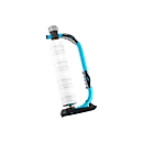 Dispensador de film estirable grip® Systems, para rollos grip® con una anchura de hasta 400 mm, asa ergonómica, dispositivo de suspensión, acero, azul agua