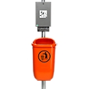 Dispenser for dog waste bags with waste bin 50 l, incl. standpipe and fixing material, set