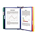 Displaysysteem Tarifold, A3, plaatstaal, lichtgrijs, incl. 10 draaiende zichtpanelen, gesorteerd op kleur