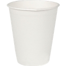 Disposable drinking cup, microwaveable sugar cane, volume 200 ml, L 91 x ø 80 mm, 40 pieces, white