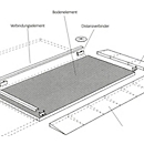 Distanzverbinder für asecos Bodenelemente mit Höhe 125 mm, Stahl verzinkt, B 25 x T 120 mm