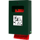 Distributeur à sachets pour excréments canins verrouillable, dispositif de collecte des sachets usagés inclus, vert mousse