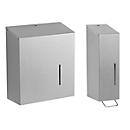 Distributeur d’essuie-mains + distributeur de savon pour usage professionnel, en inox, set