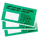 Documenttas Leveringsnota/factuur, DIN lang, met venster, zwart op groen, glaspapier, 250 stuks.