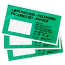 Dokumententasche Lieferschein/Rechnung, DIN lang, mit Fenster, schwarz auf grün, Pergamin-Papier, 250 Stck.