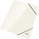 Dossier d'angle WOW LEITZ®, format A4, 3 rabats de protection, blanc perle