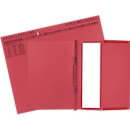 Dossier suspendu Exacompta, pour agrafage à gauche &amp; à droite, plié, pli extensible, impression d'organisation, Ange Bleu, carton recyclé, rouge, 25 pièces