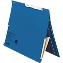 Dossier suspendu Falken, format A4, pour jusqu'à 200 feuilles, 2 compartiments, perforation de la fente, agrafage d'autorité, pochette, carton recyclé, bleu, 50 pièces