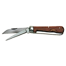 Double blade knife, wooden handle