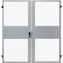 Double-leaf hinged doors, for partition wall system, W 2000 x H 2070 mm, light silver