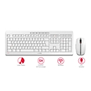 Draadloos toetsenbord met muis CHERRY STREAM DESKTOP, extra stil QWERTY-toetsenbord, muis met 6 knoppen &amp; scrollwiel, 1000-2400 dpi, tot 10 m, USB-ontvanger, wit