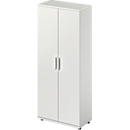 Draaideurkast TETRIS WOOD – B 800 x D 421 x H 1910 mm (hoogte inclusief glijders) – 5 OH - lichtgrijs – ons merk Schäfer Shop Genius