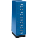 Drawer cabinet DIN A4, with 12 drawers, 940 mm high, gentian blue