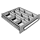 Drawer element with 12 compartments