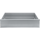 Drawer FS, sheet steel, W 993 x D 492 x H 206 mm, white aluminium, up to 60 kg