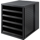 Drawer module KARMA, 5 open drawers, A4, W 275 x D 330 x H 320 mm, black